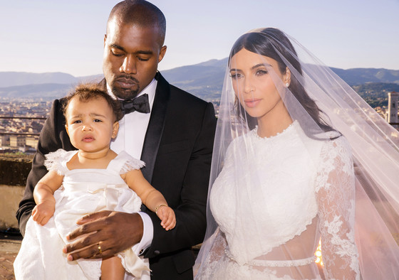 Kanye West Kim Kardashian and baby North West